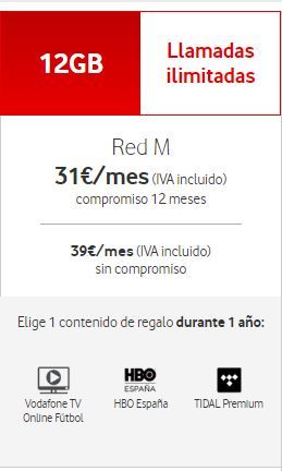 Tarifa Móvil Red M HBO